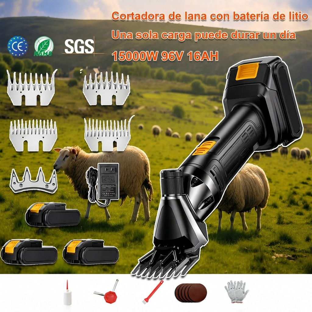 Esquiladora Eléctrica Profesional para Ovejas, Potente y Precisa para Esquilar Lana